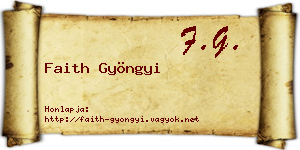 Faith Gyöngyi névjegykártya